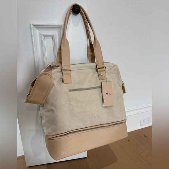 BEIS Mini Weekender. Beige - Picture 2 of 2